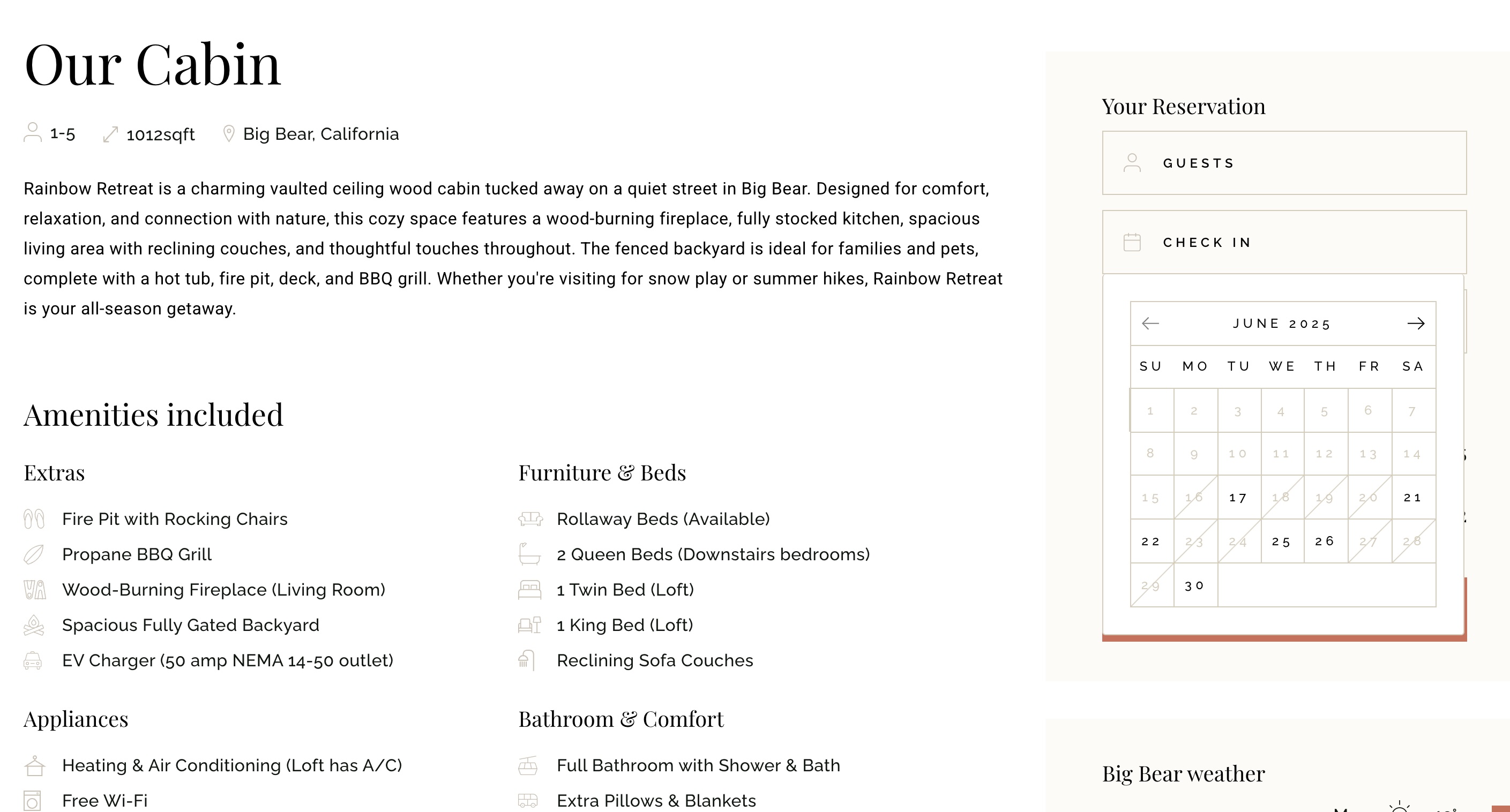Cabin Rental Property Website